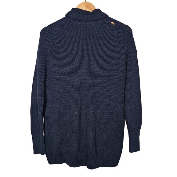J.crew Cotton-Blend Ribbed Turtleneck Sweater Relaxed Fit Navy Women's‎ XS NWT - Picture 4 of 12